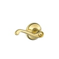 thumbnail image 3 of Schlage F40VFLA605 PB Flair Privacy Lever, Bright Brass, 3 of 5