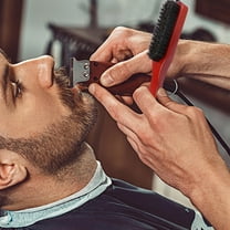 LULULION Men's Beard Brush with Bristles for Styling and Cleaning Wooden Handle Small and Portable Perfect for Travel Assorted Color