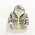 thumbnail image 4 of XXWXYD Toddler Girls Boys Solid Color Plush Hooded Coat, Thick Winter Thermal Jacket with Zipper Closure for Toddler Girls Boys 1-7 Years, 4 of 4
