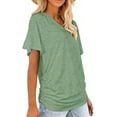 thumbnail image 3 of Promptanda Shirts for Women, Womens Short Sleeve V Neck Dolman Tops with Side Shirring Loose Fit Shirts, 3 of 6
