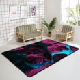 thumbnail image 4 of Crawling Indoor Carpet Play Mat Neon Purple Flowers for Living Room Bedroom Educational Nursery Floor Mat Area Rugs 72x48in, 4 of 6