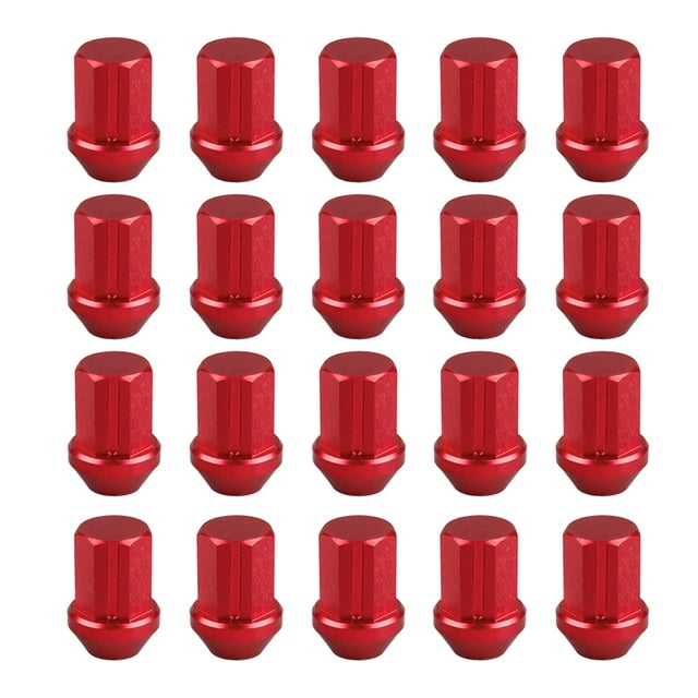 ziyahi 20 Pcs Écrous de Verrouillage de Roue 35MM Alliage d'Aluminium Écrou Léger Écrous de Verrouillage de Roues Robustes Ferrures de Verrouillage Automobile de Course Réparation Noir 1 Rouge 2