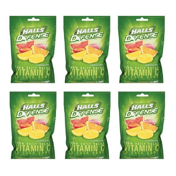 Halls Defense Vitamin C Assorted Citrus Supplement Drops 30 Drops