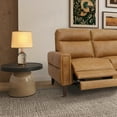 thumbnail image 3 of Modern Leather Incliner Sofa - 78.7" Waxy Tan Leather with Wood Frame for Comfortable Living Room Seating, 3 of 10
