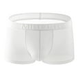 thumbnail image 2 of Jinhomg Mens See Through Underwear Lightweight Breathable Mesh Boxer Briefs Comfy Mid Waist Pouch Boxers Sleep Underpants Winter Saving White L, 2 of 3