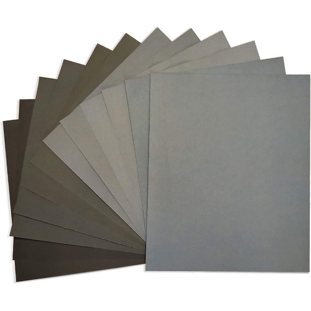 Juego De 12 Papel De Lija, Papel De Lija 23 X 28cm Wet Dry 1000/1500/2000/3000/4000/5000 (2 X 6) Hojas/Granos,11 Feliz Sencillez