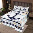 thumbnail image 2 of Erosebridal Colorful Anchor Print Coverlet Set King, Nautical Bedding Set 3-Piece, 2 of 5
