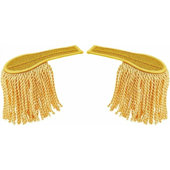 2PCS Tassel Shoulder Detachable Cloth Ringmaster Shoulder Tassel Epaulettes Gold Chain Badge Epaulettes Brooch Pin