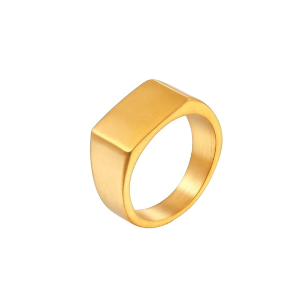 Qarigey Anillo para hombre y mujer, anillos geométricos de moda de acero inoxidable cerrado, joyería Unisex para fiesta de citas, joyas para regalo Ropa, zapatos y accesorios Miscelánea Oro Talla 9 Qarigey AP015196-07