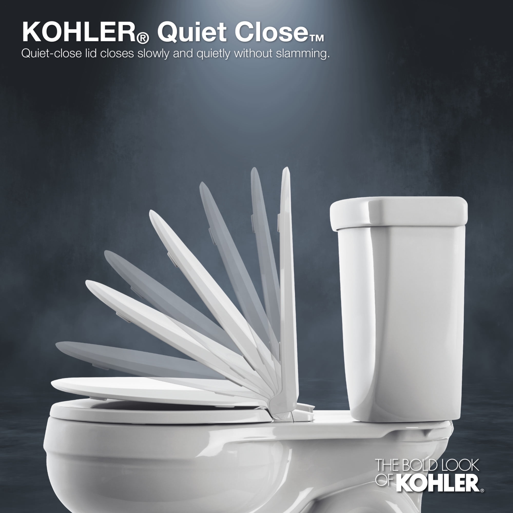 Kohler K-20111-96 Brevia Quiet-Close Round-Front Toilet Seat - Biscuit