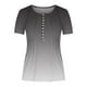 thumbnail image 4 of Fiudx Ofertas y Liquidaciones Moda Mujer Verano Casual Impresión Manga Corta Cuello En V Blusa Superior Camiseta, 4 of 5