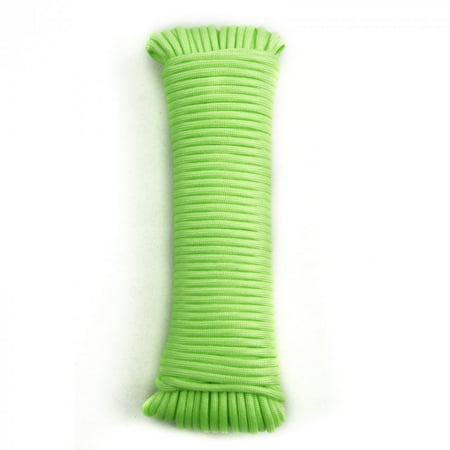 

100ft Neon Green Glowing Paracord Rope 550lbs Breaking Strength Survival Cord