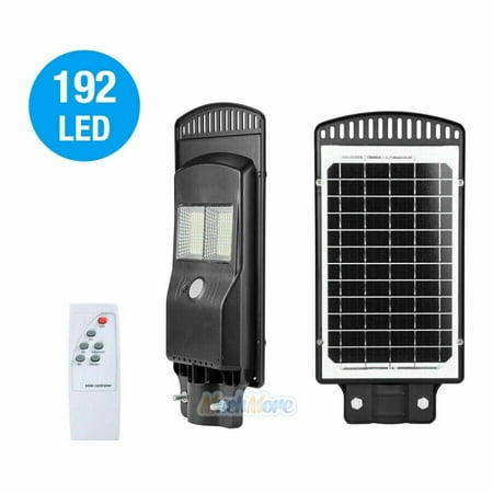 

99000000LM LED Solar Street Light Dusk Dawn PIR Sensor Security Lamp+Remote+Pole