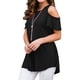 thumbnail image 3 of Guardurnaity Blusa informal de manga corta con cuello y hombros descubiertos para mujer Prendas para la parte del cuerpo cinco Guardurnaity AP003083-04, 3 of 5