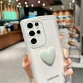 thumbnail image 5 of Compatible with Samsung Galaxy S22 Ultra Phone Case Women Cute 3D Love Heart Case Camera Lens Protection Soft Silicone Shockproof Clear Case for Galaxy S22 Ultra 5g 6.8 inch (Blue), 5 of 8