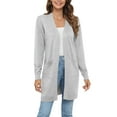 thumbnail image 3 of Uvplove Womens Classic Draped Long Sleeve Open Front Casual Knit Sweater Cardigan,Light Gray,XL,S-2XL, 3 of 9