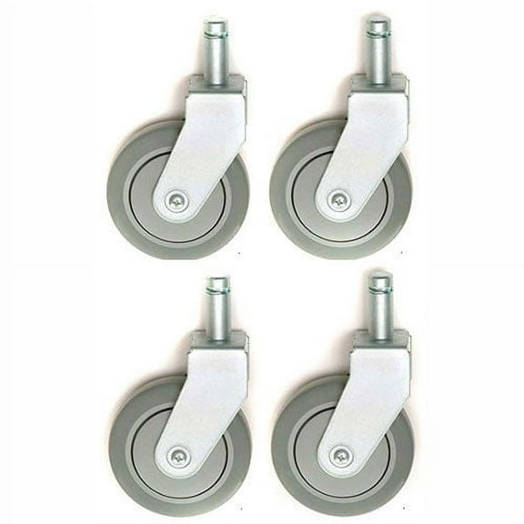 Nexel CA5R4 (4) Rigid Stem Casters 5"" Polyurethane Set of (4) 1200 lb Capacity