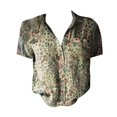 thumbnail image 4 of Bovemsi Women Cotton Shirt Printed Fashion Down Shirts Casual Tops Short Sleeve Blouse, Green Women's Summer Shirts, S, 4 of 4