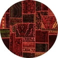 thumbnail image 1 of Ahgly Company Indoor Round Patchwork Orange Transitional Area Rugs, 3' Round, 1 of 4