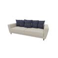 thumbnail image 2 of Enza Home Dolce 3-Seater Fabric & Wood Sofa Bed in Cream/Brown, 2 of 3