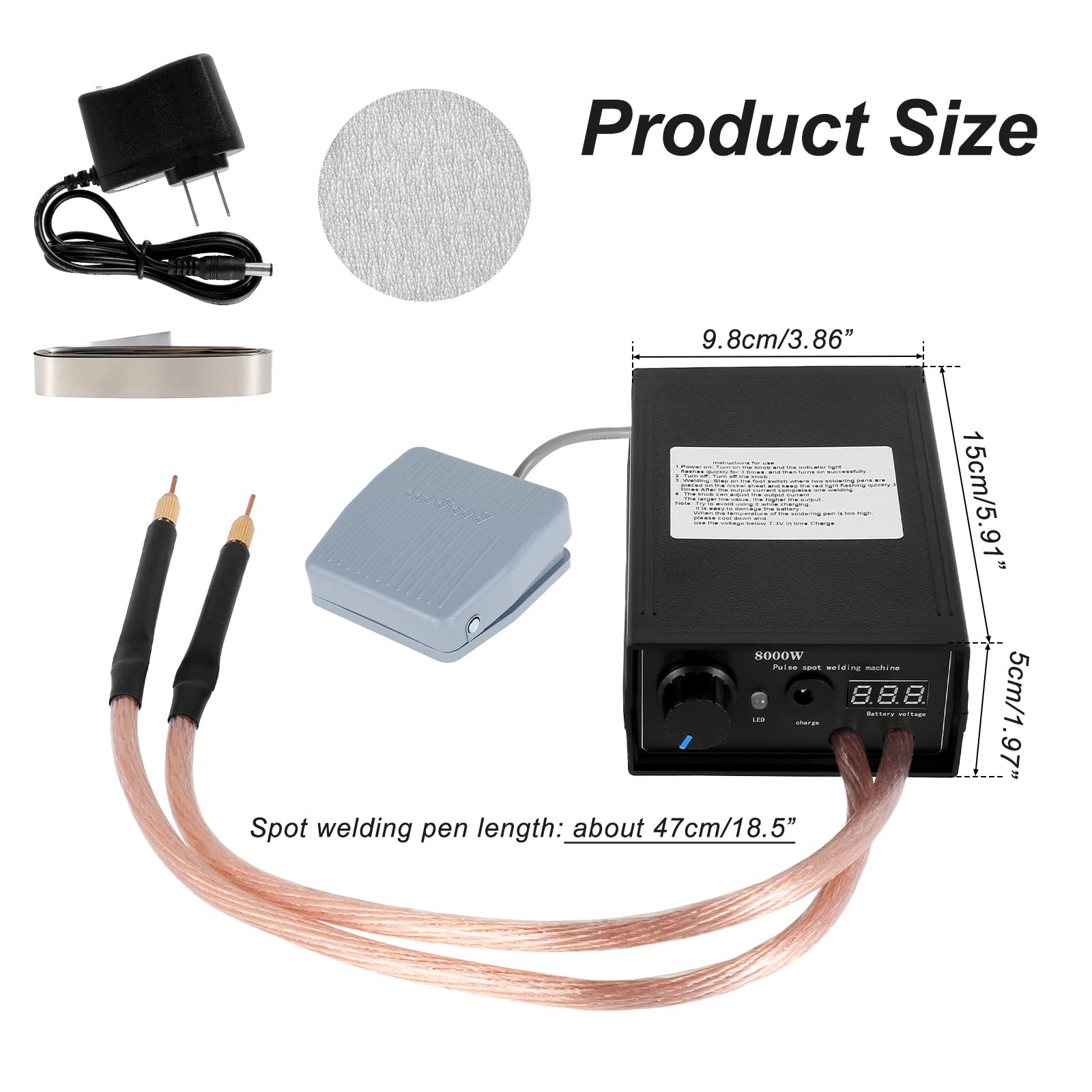 Spot Welder, Kerpu Mini Spot Welder, Portable Spot Welder Machine, Spot Welding Equipment Energy Storage 9600mAh for DIY 18650 Battery
