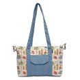 thumbnail image 1 of Vietsbay's Vintage Scooter Beige-Blue Printed Picnic Canvas Shoulder Bags WAS_18, 1 of 1