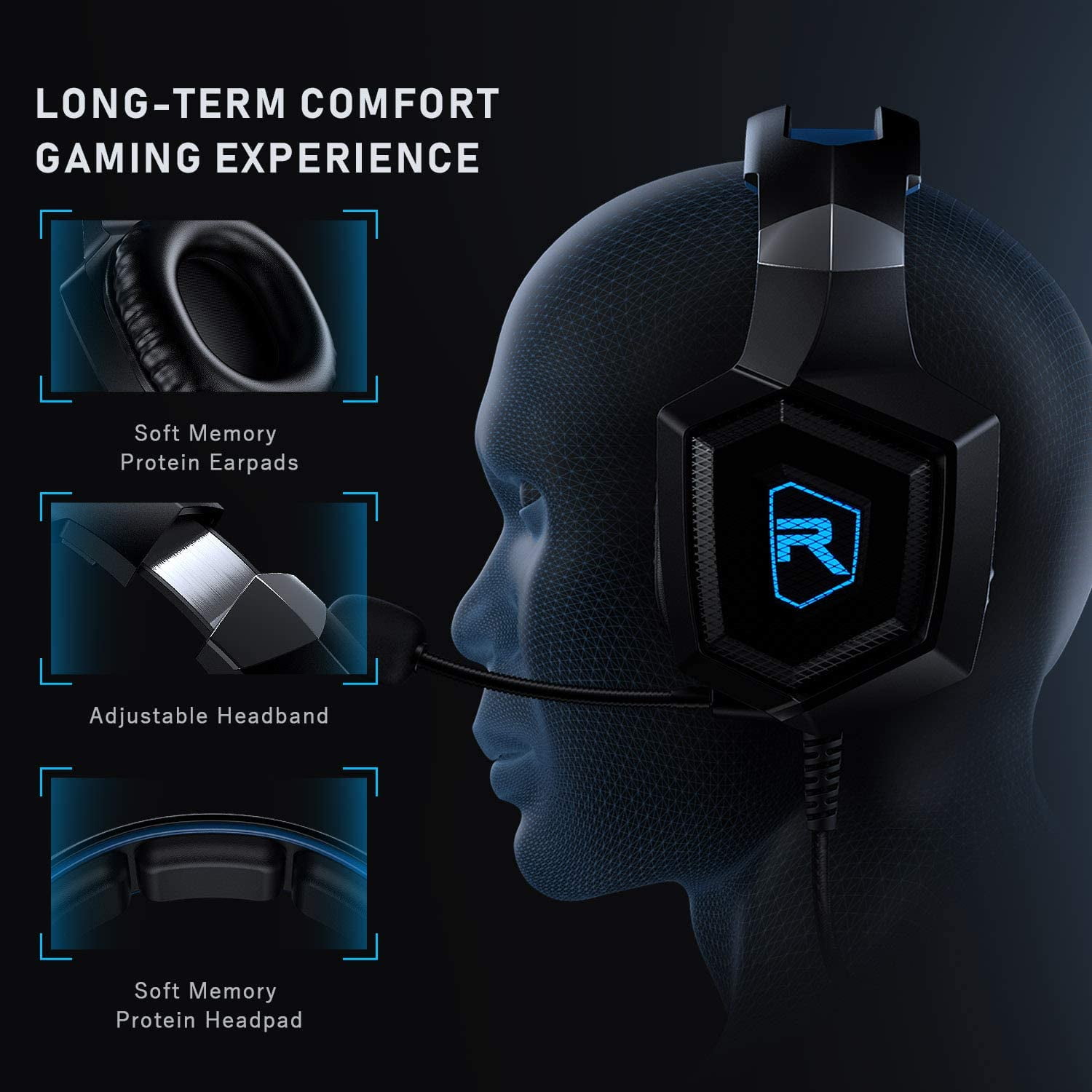 runmus stereo gaming headset