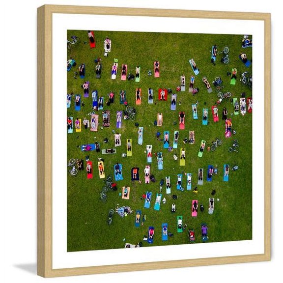 Marmont Hill "People on Towels" by Karolis Janulis Framed Painting Print