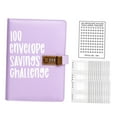 thumbnail image 2 of Carpeta de desafío de 100 sobres Organizador de dinero fácil de ahorrar Libro de ahorros con Púrpura, 2 of 9