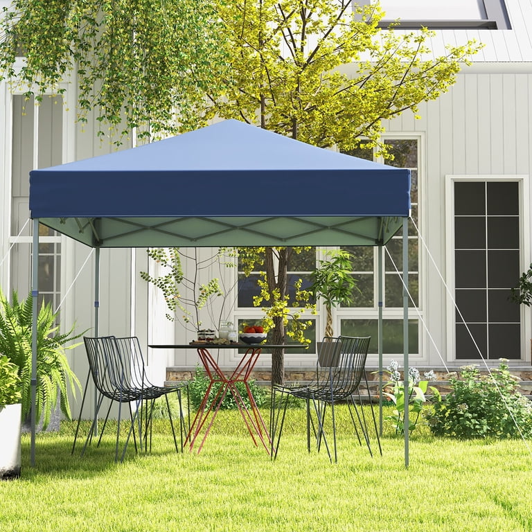 Gymax, Patio 6.6 x 6.6ft Outdoor Pop-up Canopy Tent UPF 50+ Blue
