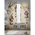 thumbnail image 2 of Sweet Home Sheer Curtains 84 Inch Length 2 Panels Set Window Treatments, Western Stars Bird Houses Country Vintage Rod Pocket Semi Curtains for Living Room/Bedroom/Kitchen Décor, 104"W x 84"L, 2 of 7
