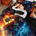 thumbnail image 4 of Castle Fairy Sport Ice Hockey 7Pcs Bedding Comforter Set for Teens Boys Girls,Ball Gamer Queen Bedding Sets Super Cozy,Abstract Lightning Queen Sheet Sets,Breathable Home Decor, 4 of 8
