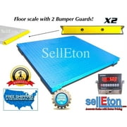 48" x 48" ( 4' x 4') Floor scale pallet size with 2 bumper guards 5000 lbs x 1lb
