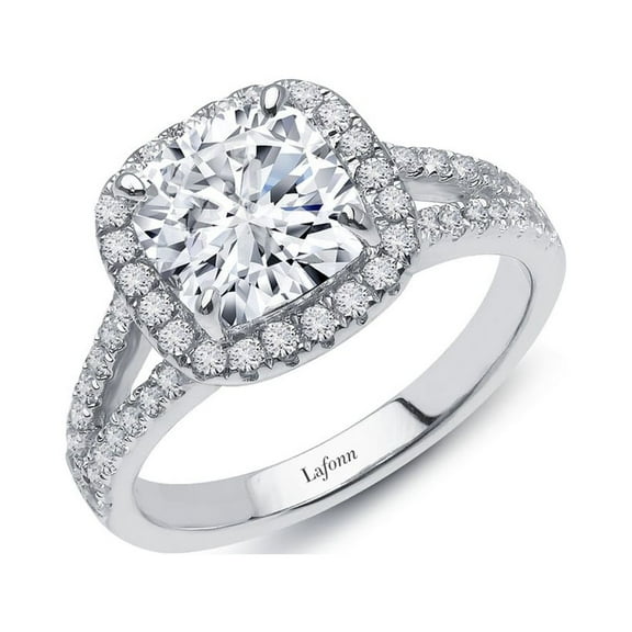 Lafonn Classic Sterling Silver Platinum Plated Lassire Simulated Diamond Ring (3.82 CTTW)