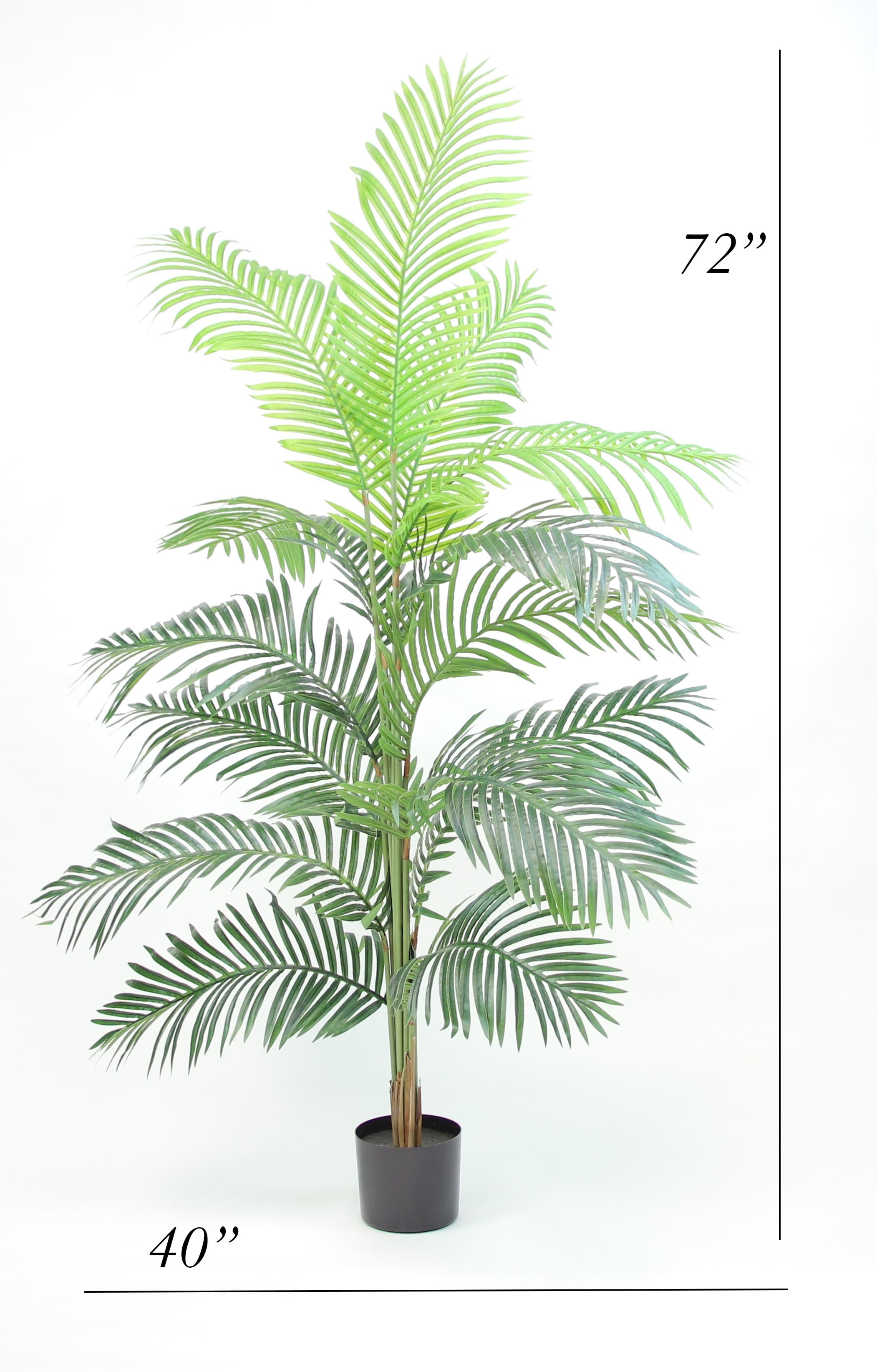 The Mod Greenhouse 72" Artificial Green Areca Palm Tree in a Matte Black Grower's Pot