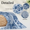 thumbnail image 3 of Navy Blue Anchor Nautical Throw Pillow Cover 16 x 24 Inch Decorative Pillow Cover Coastal Beach Coral Starfish Lumbar Pillowcase Seasonal Rectangle Cushion Case for Couch Sofa Bed Living Room, 3 of 9