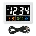 thumbnail image 1 of Reloj despertador LCD Jadeshay con pantalla grande color Blanco, 1 of 8