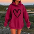 thumbnail image 2 of Riecok Oversized Sweatshirt for Women Long Sleeve Hooded Pullover Pullover Tops with Pocket Heart Print Casual Fall Clothes, 2 of 4