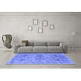 thumbnail image 3 of Ahgly Company Machine Washable Indoor Square Oriental Blue Industrial Area Rugs, 6' Square, 3 of 4