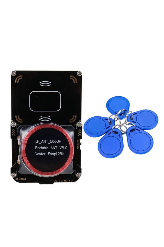 Proxmark3 RFID Card Reader+5XCUID Keychain IC/ID Key Writer RFID Duplicator NFC 5.0 Smart Chip Copier Programmer Kit,1 x RFID Card Reader Kit,Black