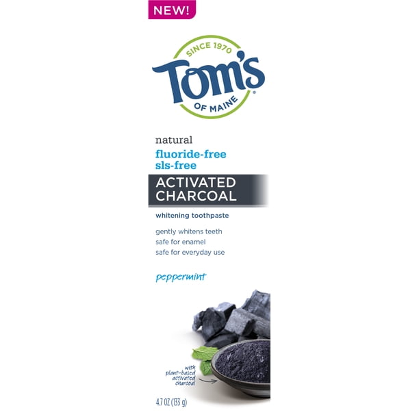 Tom S Of Maine Charcoal Fluoride Free Toothpaste 4 7oz Walmart Com Walmart Com