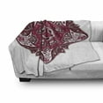 thumbnail image 3 of Mandala Soft Flannel Fleece Throw Blanket, Maroon Universe and Microcosm with Effects Locus Print, Cozy Plush for Indoor and Outdoor Use, 70" x 90", Red, by Ambesonne, 3 of 6
