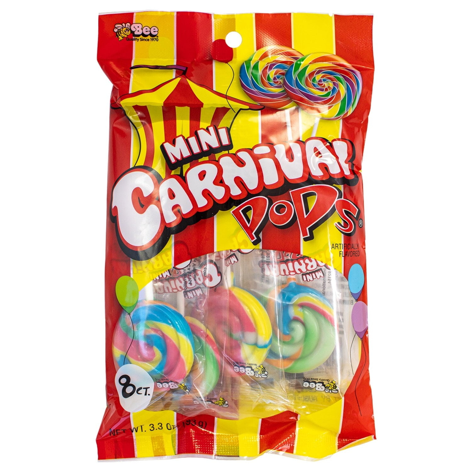 Bee Mini Carnival Pops 7 Count Bag - All City Candy