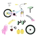 thumbnail image 4 of RULLY 16" Kids Bike for 4 5 6 7 Years Girls 41-53 inch Tall, Girls Toddler Bicycle with Training Wheels, Doll Bike Seat & Coaster Brake, Rainbow Bike, Macarons, 4 of 7