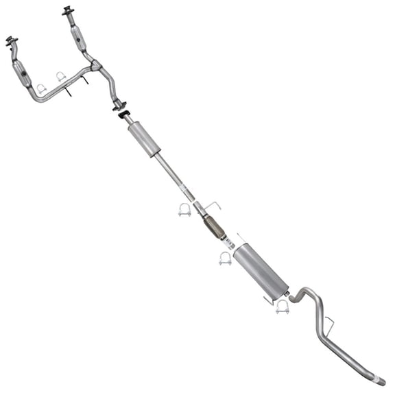 Northeastern Exhaust Pair of Catalytic, Resonator, Flex Pipe, Muffler & Tail Pipe Fits 2011-2014 Ford F-150 3.5L 163" Wheelbase - Direct Fit EPA-Approved | Stainless Steel Complete System