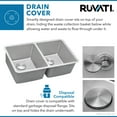 thumbnail image 6 of Ruvati RVM5077 Grey Stainless Steel 28 Inch Undermount Double Basin Sink, 6 of 9