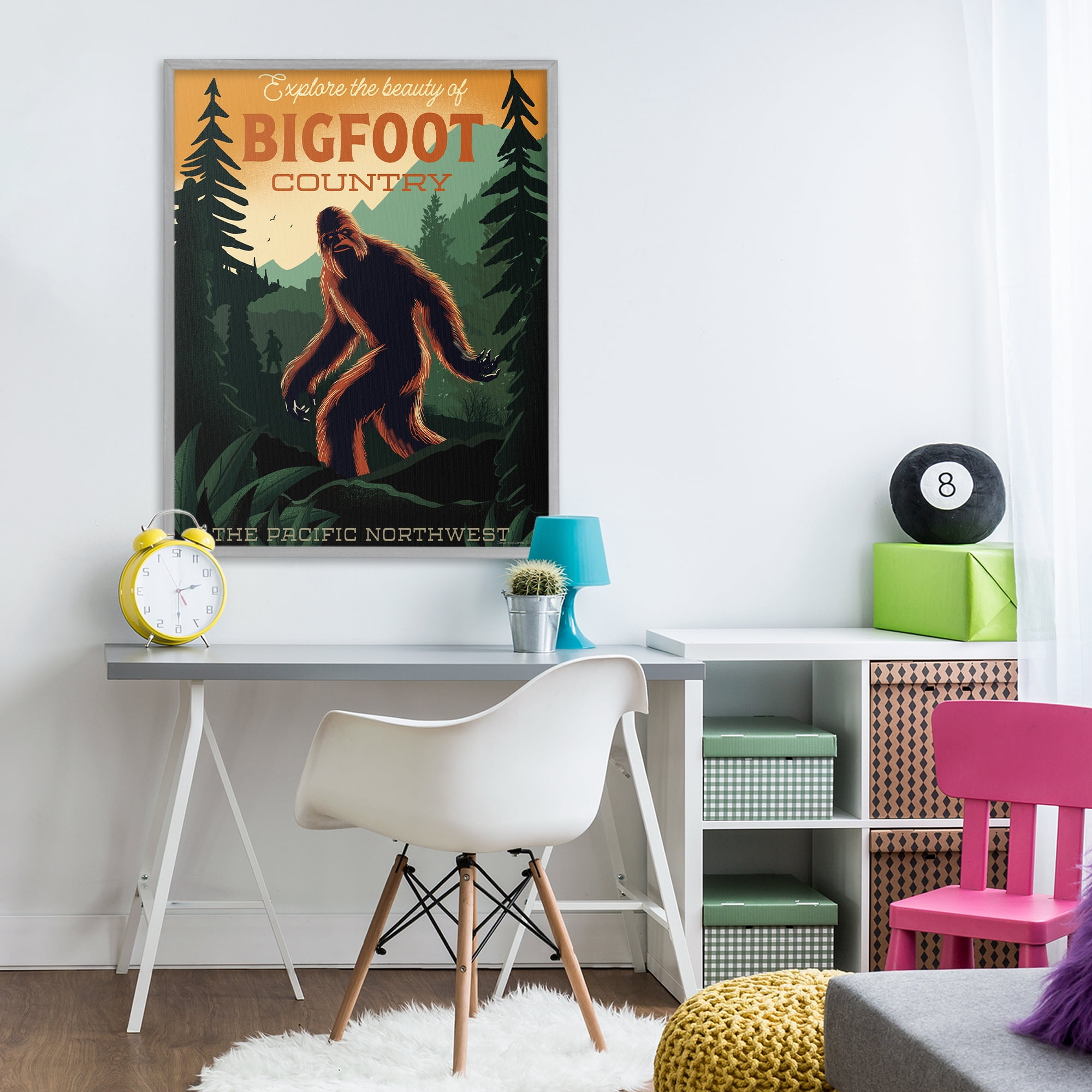 Stupell Industries Cryptid Tourism Wildlife Gray Framed Giclee Art, design by Omar Escalante