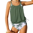 thumbnail image 7 of Gelikeya 2 Piece Swimsuit for Teens Girls Tankini Swimsuits Fashion Cute Floral Bathing Suit Drawstring Swimwear Set 5-14Y S01 Army Green, 9-10 Years, 7 of 7