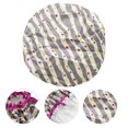 thumbnail image 3 of 1 Pc Dama Doble Capa Gorro de Ducha con Puntos de Onda para Baño Vacaciones Viaje Gris Satén PEVA, 3 of 3