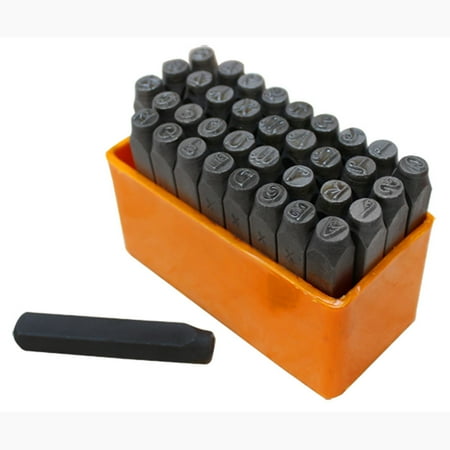 - 36 PCS 1/4'' 6mm Metal Punch Stamps CAPITAL Letter Number Marking Ingot Jewelry